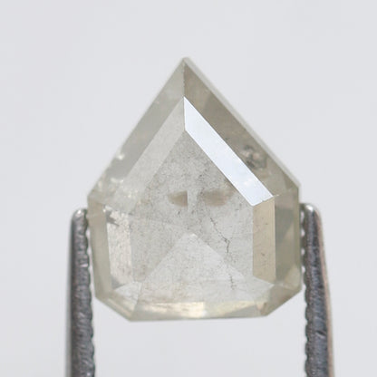 2.46 CT Geometric cut Earth Mined Diamond, 9.40 mm Misty White Loose Rustic Diamond For Custom Pendant
