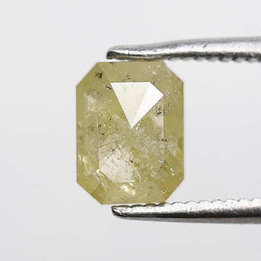 1.38 CT Yellowish Emerald Shape Salt and Pepper Diamond Perfect For Making Four Prong Setting Ring