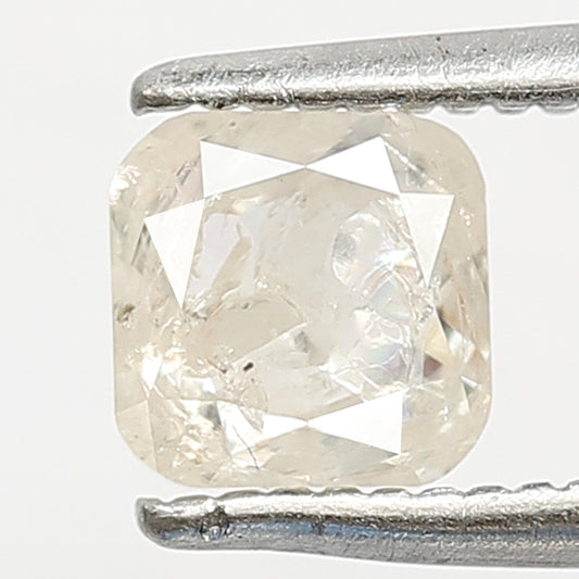 0.87 Ct Cushion Salt & Pepper Diamond | Misty White Translucent Natural Ethical Loose Diamond for Wedding Jewelry