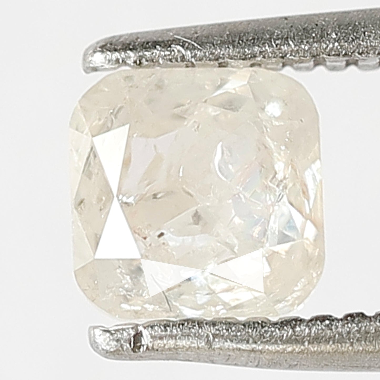 0.87 Ct Cushion Salt & Pepper Diamond | Misty White Translucent Natural Ethical Loose Diamond for Wedding Jewelry