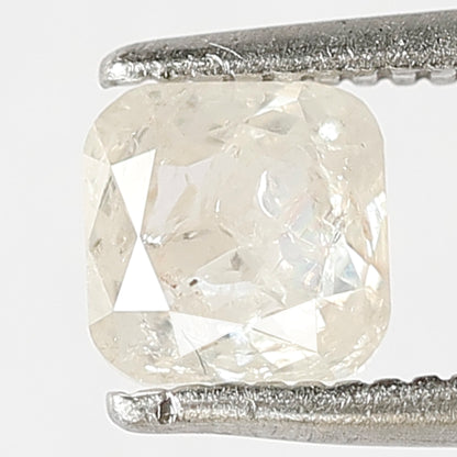 0.87 Ct Cushion Salt & Pepper Diamond | Misty White Translucent Natural Ethical Loose Diamond for Wedding Jewelry