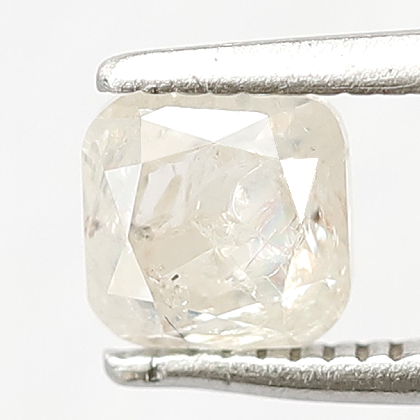 0.87 Ct Cushion Salt & Pepper Diamond | Misty White Translucent Natural Ethical Loose Diamond for Wedding Jewelry
