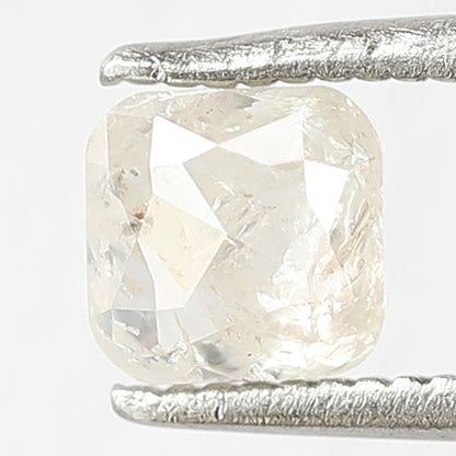 0.87 Ct Cushion Salt & Pepper Diamond | Misty White Translucent Natural Ethical Loose Diamond for Wedding Jewelry