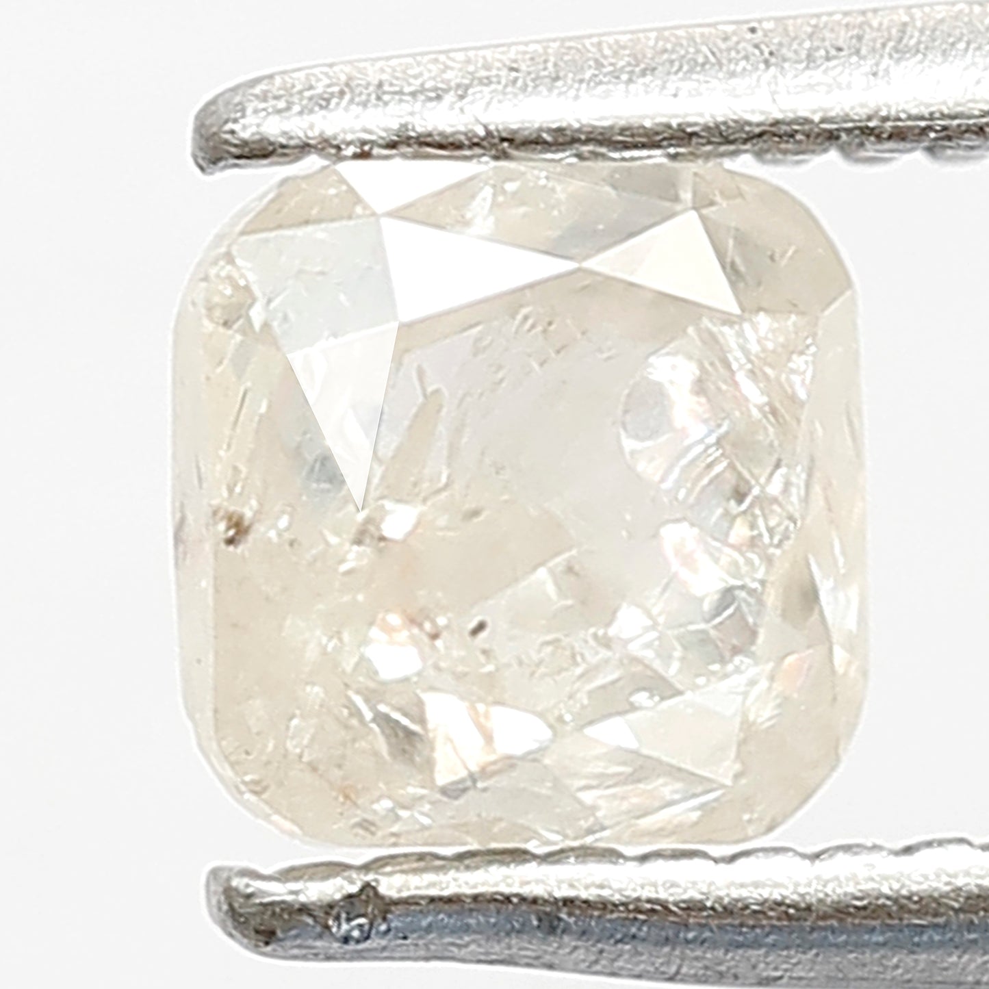 0.87 Ct Cushion Salt & Pepper Diamond | Misty White Translucent Natural Ethical Loose Diamond for Wedding Jewelry