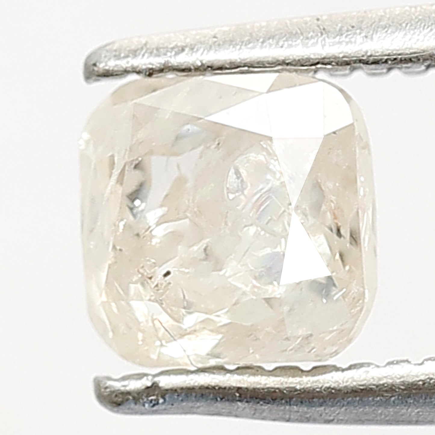 0.87 Ct Cushion Salt & Pepper Diamond | Misty White Translucent Natural Ethical Loose Diamond for Wedding Jewelry