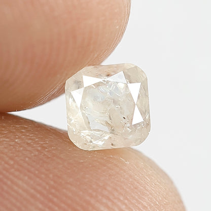 0.87 Ct Cushion Salt & Pepper Diamond | Misty White Translucent Natural Ethical Loose Diamond for Wedding Jewelry