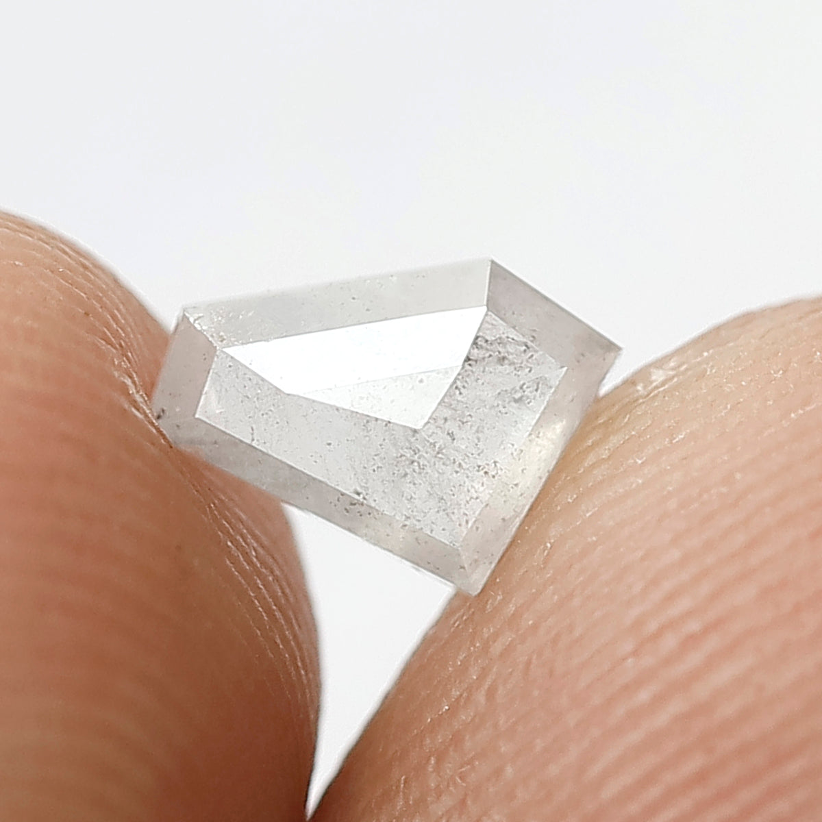 Natural Loose Geometric Cut 0.59 CT, 7 x 5 mm Gray Black Earth Mined Salt and Pepper Diamond