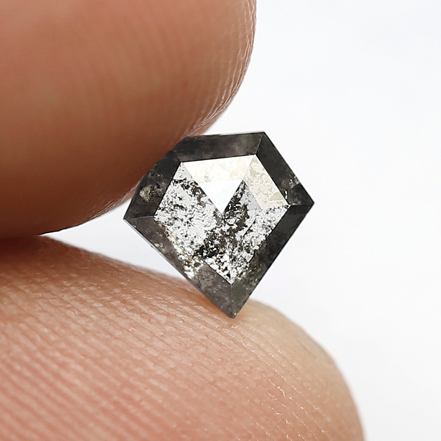Pentagon 0.61 Ct Natural Gray Black Salt & Pepper Diamond | Earth Mined Loose Diamond for Jewelry and Pendant