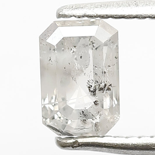 0.82 CT Emerald cut Salt and Pepper Diamond, Natural Gray Black Earth Mined Loose Diamond For Promise Ring
