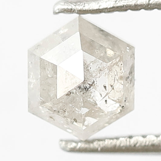 Hexagon 0.89 Ct Natural Gray Black Salt & Pepper Diamond | 6 x 5.10 mm Ethical Loose Diamond