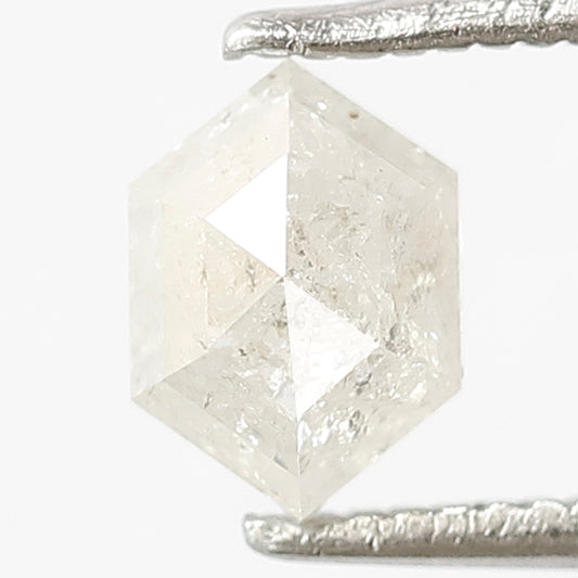 0.83 CT White Hexagon Loose Diamond, Natural 6.70 mm Ethical Loose Diamond For Making Pendant and Band