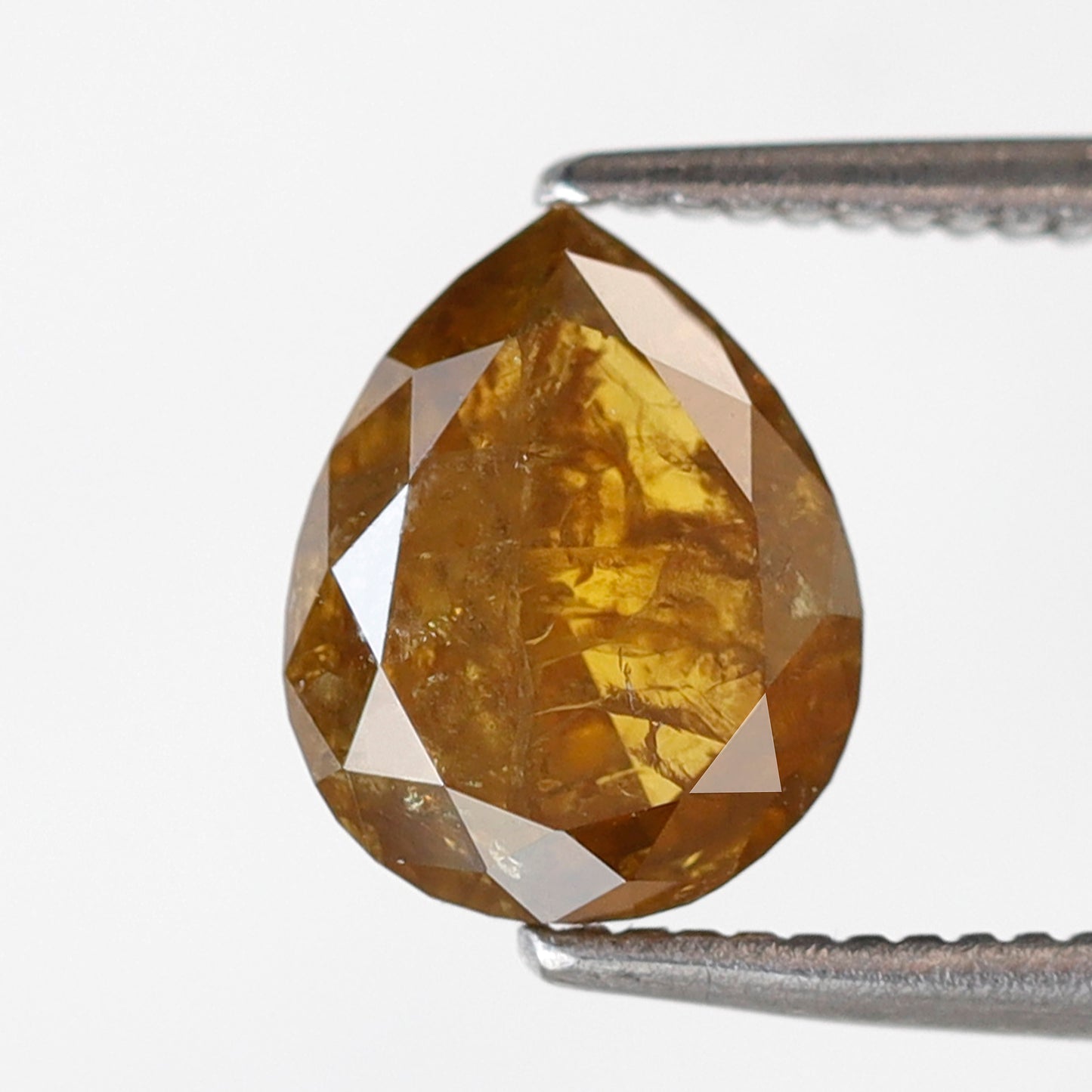 Natural Brownish Yellow Pear Shape Diamond 1.77 Ct | Rustic Loose Diamond 8.40 mm | Earth Mined Jewelry Making Stone