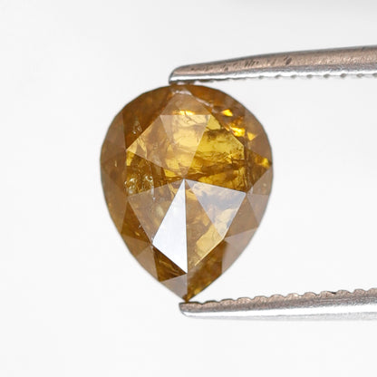 Natural Brownish Yellow Pear Shape Diamond 1.77 Ct | Rustic Loose Diamond 8.40 mm | Earth Mined Jewelry Making Stone