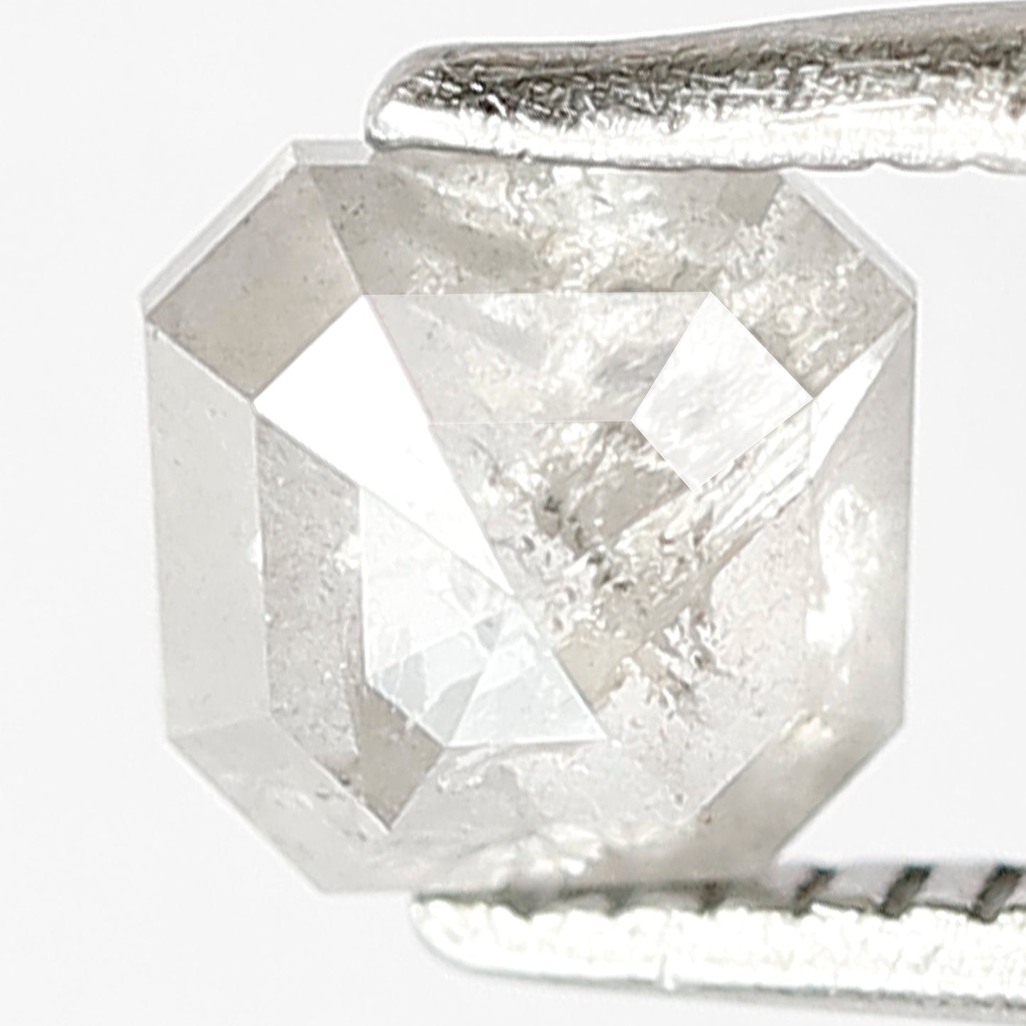 0.90 Ct Radiant Cut Salt & Pepper Diamond | Natural Gray Black Conflict Free Loose Diamond