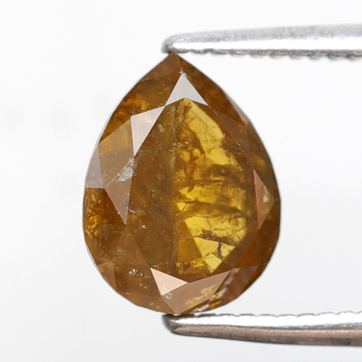 Natural Brownish Yellow Pear Shape Diamond 1.77 Ct | Rustic Loose Diamond 8.40 mm | Earth Mined Jewelry Making Stone