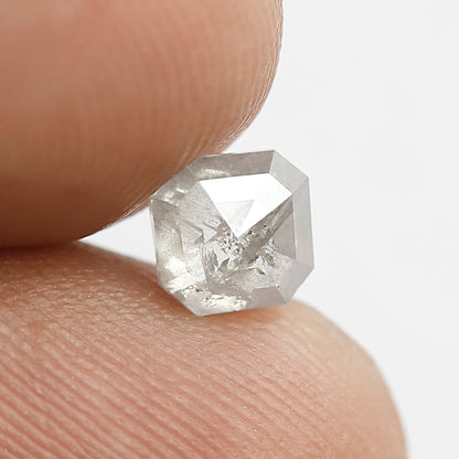 0.90 Ct Radiant Cut Salt & Pepper Diamond | Natural Gray Black Conflict Free Loose Diamond