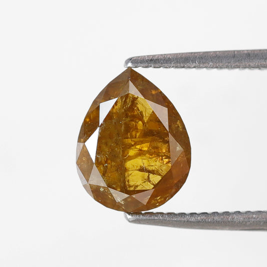 Natural Brownish Yellow Pear Shape Diamond 1.77 Ct | Rustic Loose Diamond 8.40 mm | Earth Mined Jewelry Making Stone