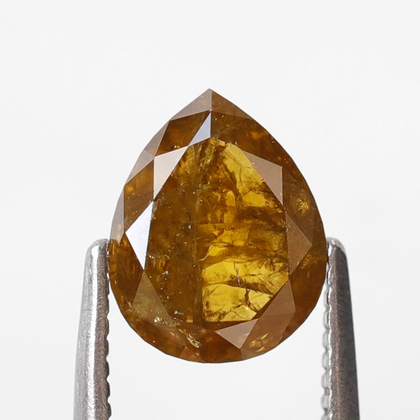 Natural Brownish Yellow Pear Shape Diamond 1.77 Ct | Rustic Loose Diamond 8.40 mm | Earth Mined Jewelry Making Stone
