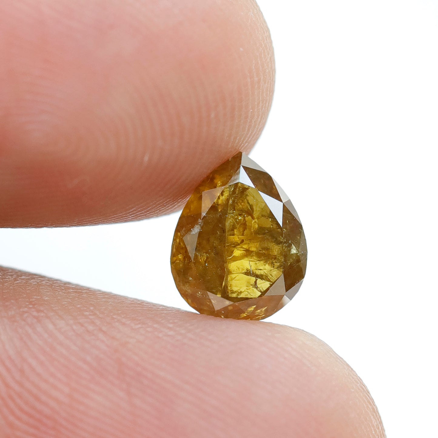 Natural Brownish Yellow Pear Shape Diamond 1.77 Ct | Rustic Loose Diamond 8.40 mm | Earth Mined Jewelry Making Stone