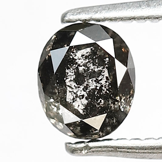 0.64 Ct Oval Cut Gray Black Salt & Pepper Diamond | Natural Conflict Free Loose Diamond For Engagement Ring