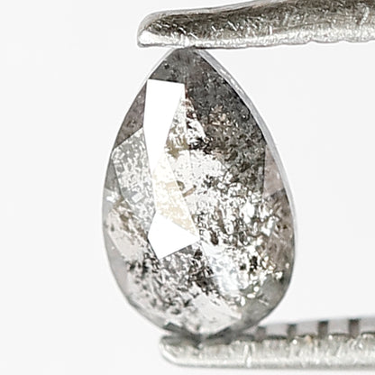 Natural Pear Shape 0.45 CT Ethical Diamond, Natural Gray Black Loose Earth Mined Salt and Pepper Diamond For Wedding Jewelry