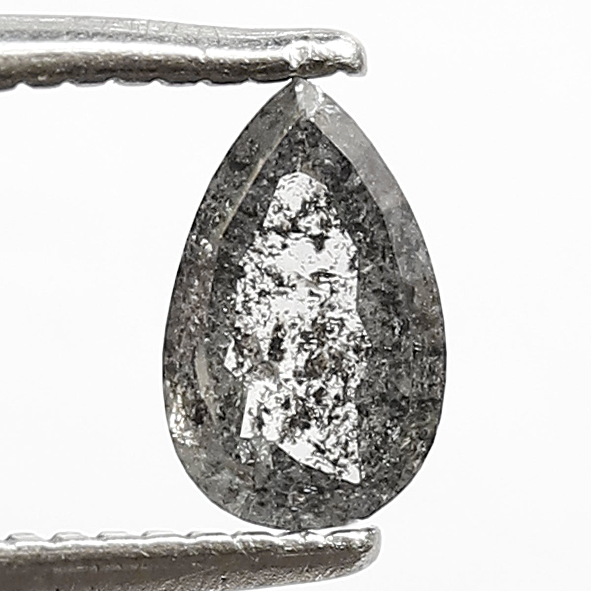 Natural Pear Shape 0.45 CT Ethical Diamond, Natural Gray Black Loose Earth Mined Salt and Pepper Diamond For Wedding Jewelry
