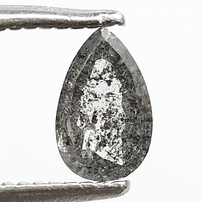 Natural Pear Shape 0.45 CT Ethical Diamond, Natural Gray Black Loose Earth Mined Salt and Pepper Diamond For Wedding Jewelry