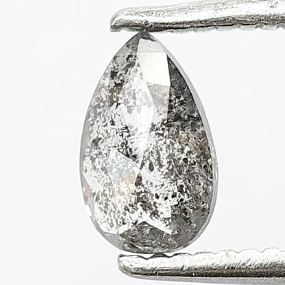 Natural Pear Shape 0.45 CT Ethical Diamond, Natural Gray Black Loose Earth Mined Salt and Pepper Diamond For Wedding Jewelry