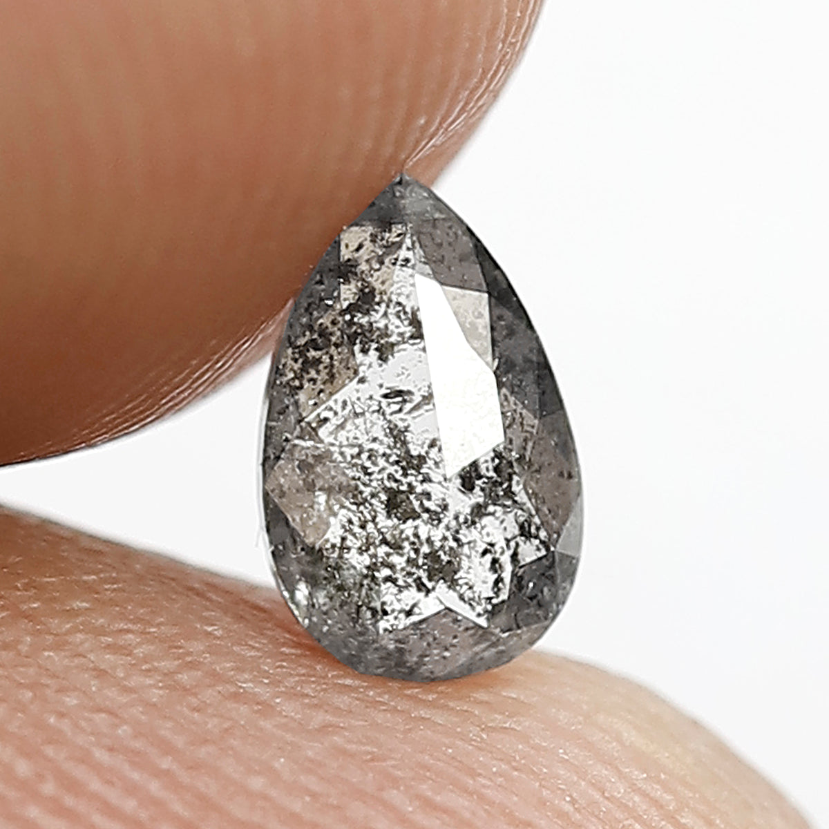 Natural Pear Shape 0.45 CT Ethical Diamond, Natural Gray Black Loose Earth Mined Salt and Pepper Diamond For Wedding Jewelry