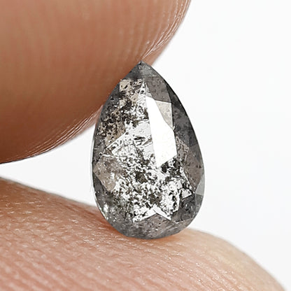 Natural Pear Shape 0.45 CT Ethical Diamond, Natural Gray Black Loose Earth Mined Salt and Pepper Diamond For Wedding Jewelry