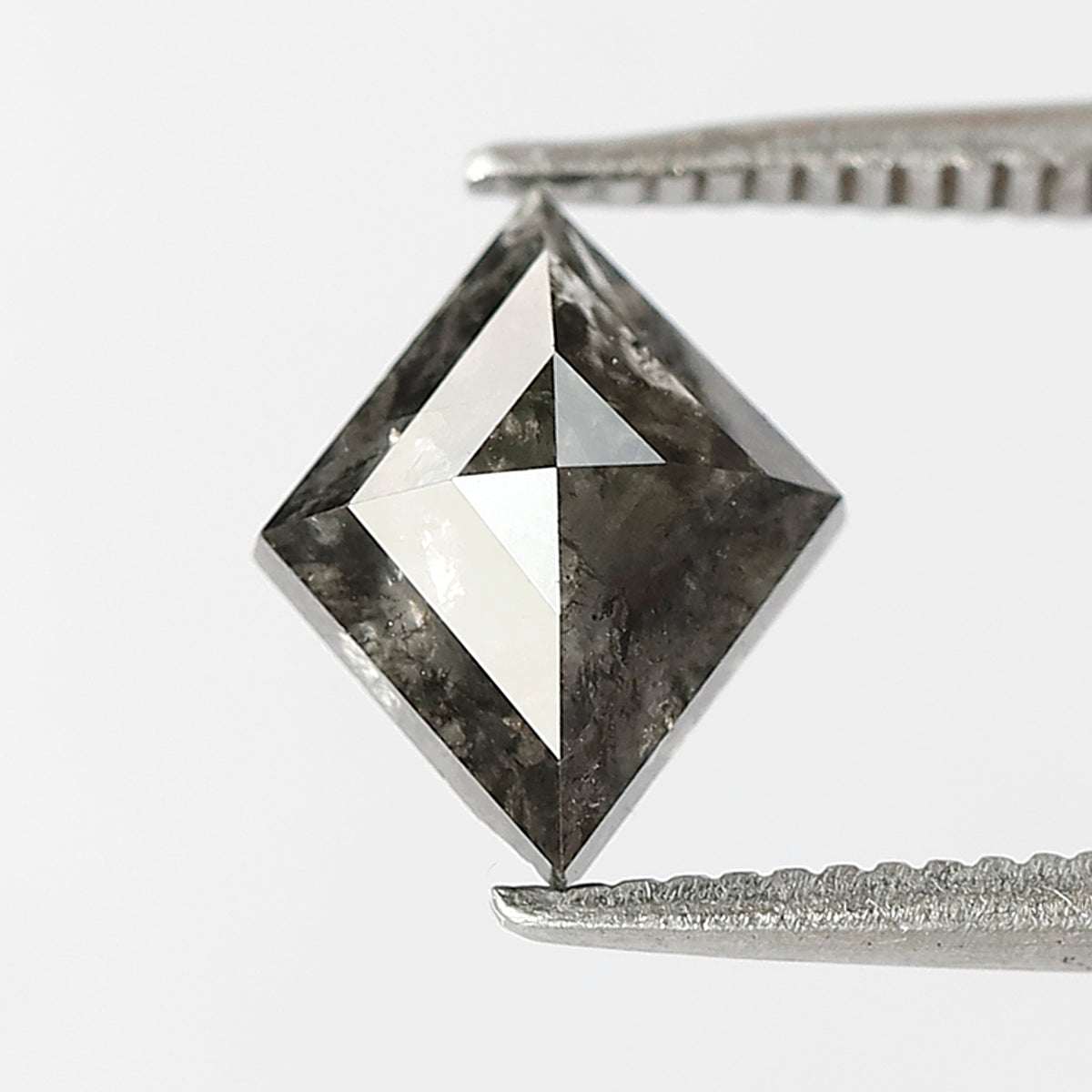 1.33 CT Rhombus Shape Salt and Pepper Diamond 9 MM Loose Natural Grey Black Color Diamond birthday gift