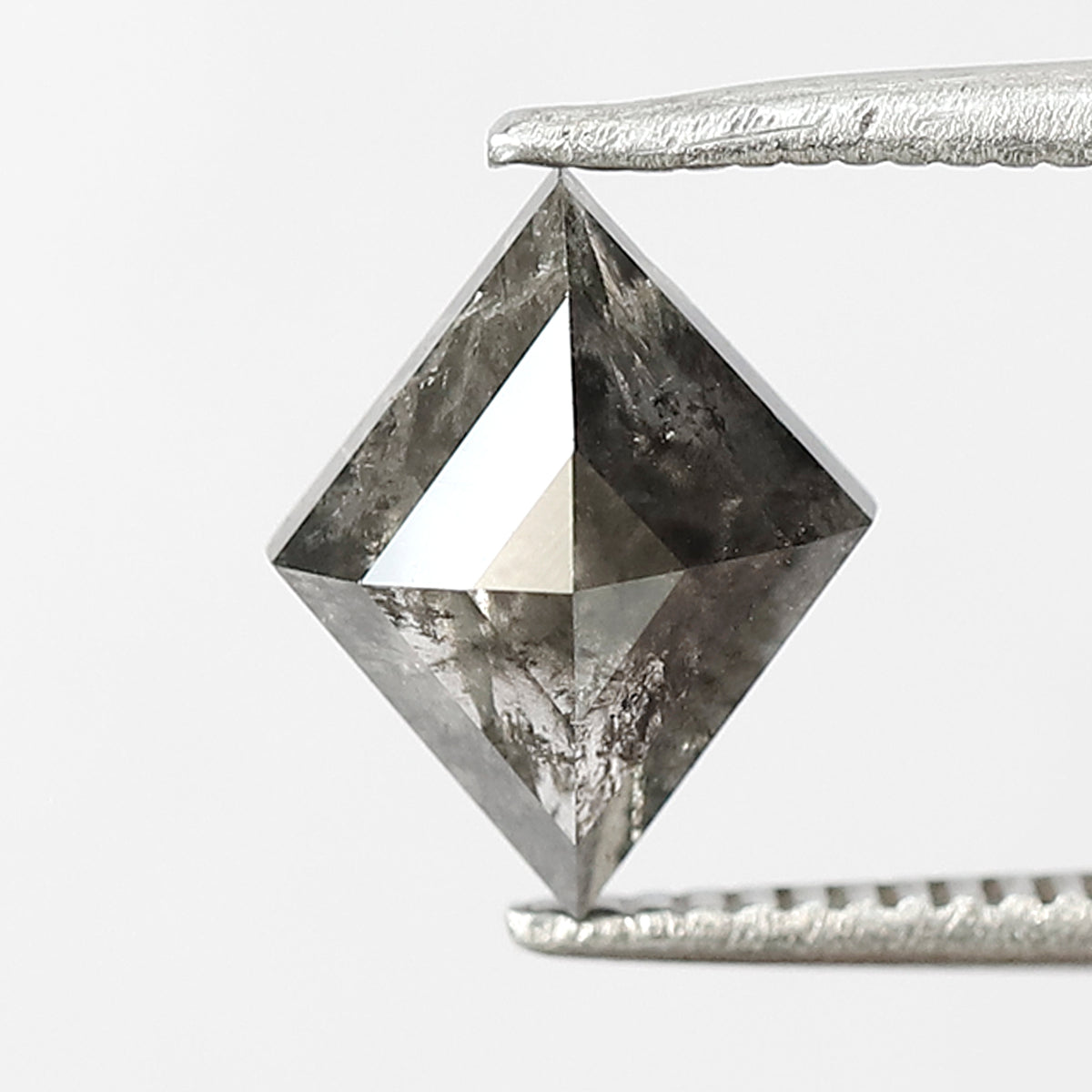 1.33 CT Rhombus Shape Salt and Pepper Diamond 9 MM Loose Natural Grey Black Color Diamond birthday gift