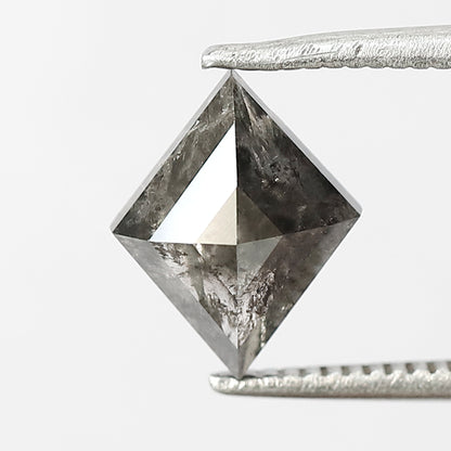 1.33 CT Rhombus Shape Salt and Pepper Diamond 9 MM Loose Natural Grey Black Color Diamond birthday gift