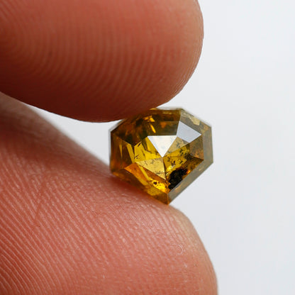 Geometric 1.85 Ct Brownish Yellow Diamond | Natural Rustic Loose Diamond | Ethical Conflict Free Gem | Custom Jewelry Stone