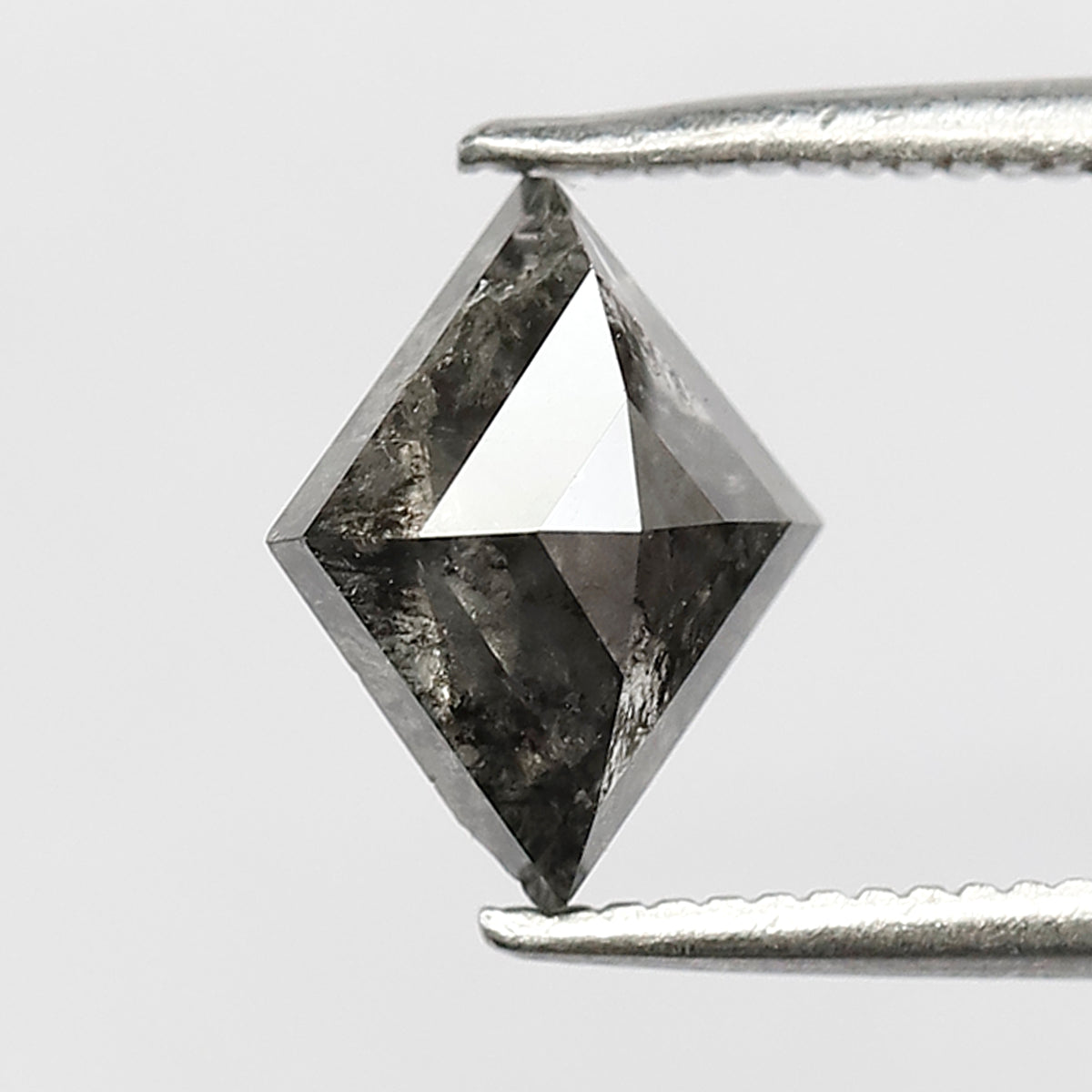 1.33 CT Rhombus Shape Salt and Pepper Diamond 9 MM Loose Natural Grey Black Color Diamond birthday gift
