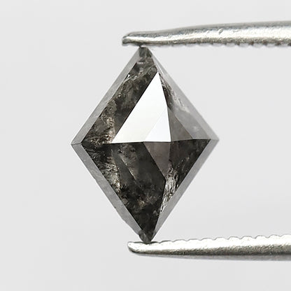 1.33 CT Rhombus Shape Salt and Pepper Diamond 9 MM Loose Natural Grey Black Color Diamond birthday gift