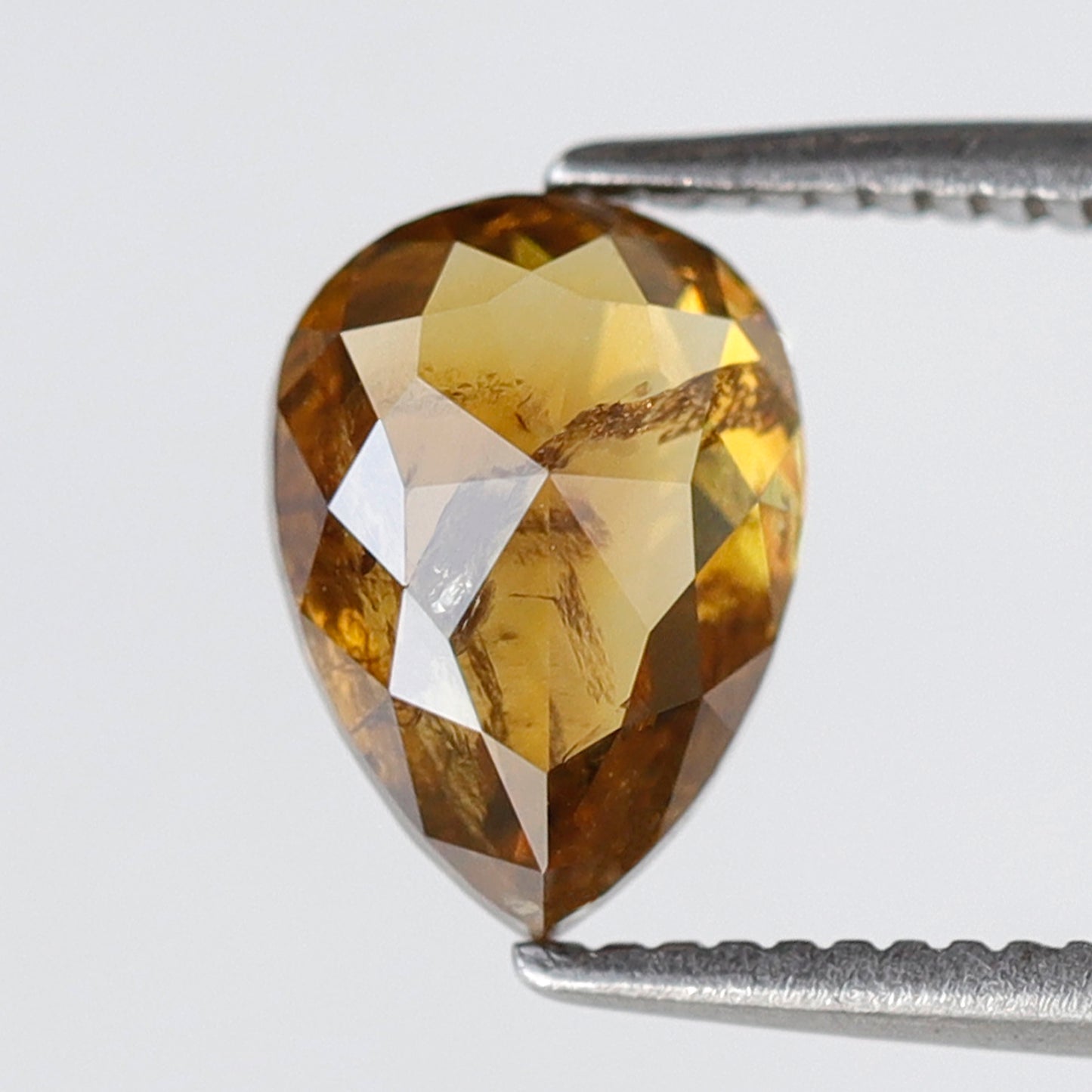 Natural 1.54 Ct Pear Shape Diamond | Brownish Yellow Rustic Loose Diamond | Ethical Diamond for Custom Jewelry Design