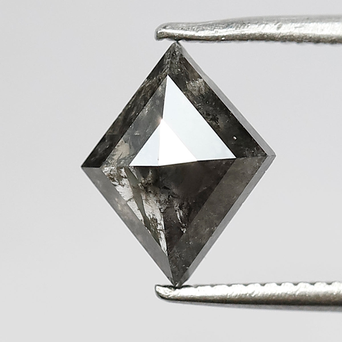 1.33 CT Rhombus Shape Salt and Pepper Diamond 9 MM Loose Natural Grey Black Color Diamond birthday gift