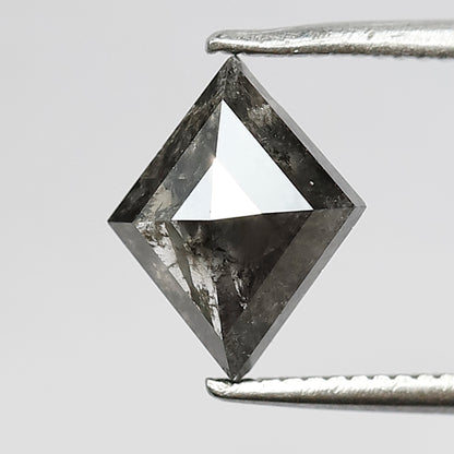 1.33 CT Rhombus Shape Salt and Pepper Diamond 9 MM Loose Natural Grey Black Color Diamond birthday gift