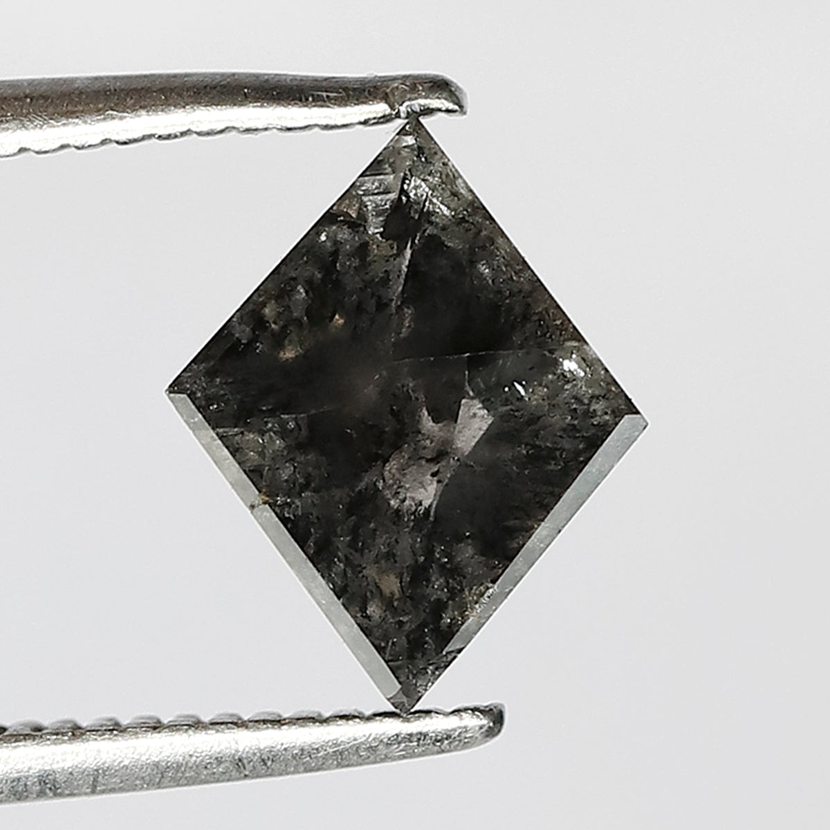 1.33 CT Rhombus Shape Salt and Pepper Diamond 9 MM Loose Natural Grey Black Color Diamond birthday gift