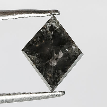 1.33 CT Rhombus Shape Salt and Pepper Diamond 9 MM Loose Natural Grey Black Color Diamond birthday gift