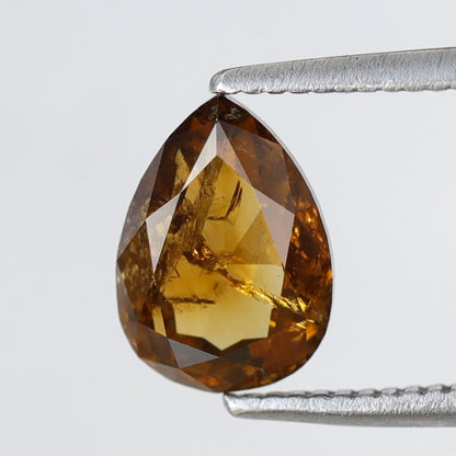 Natural 1.54 Ct Pear Shape Diamond | Brownish Yellow Rustic Loose Diamond | Ethical Diamond for Custom Jewelry Design