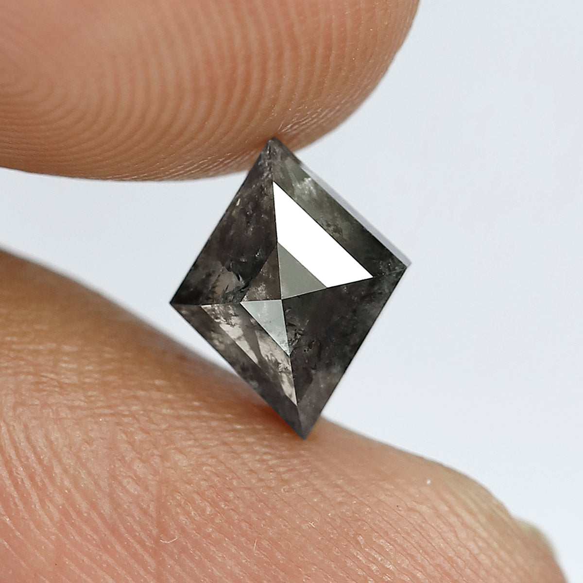 1.33 CT Rhombus Shape Salt and Pepper Diamond 9 MM Loose Natural Grey Black Color Diamond birthday gift