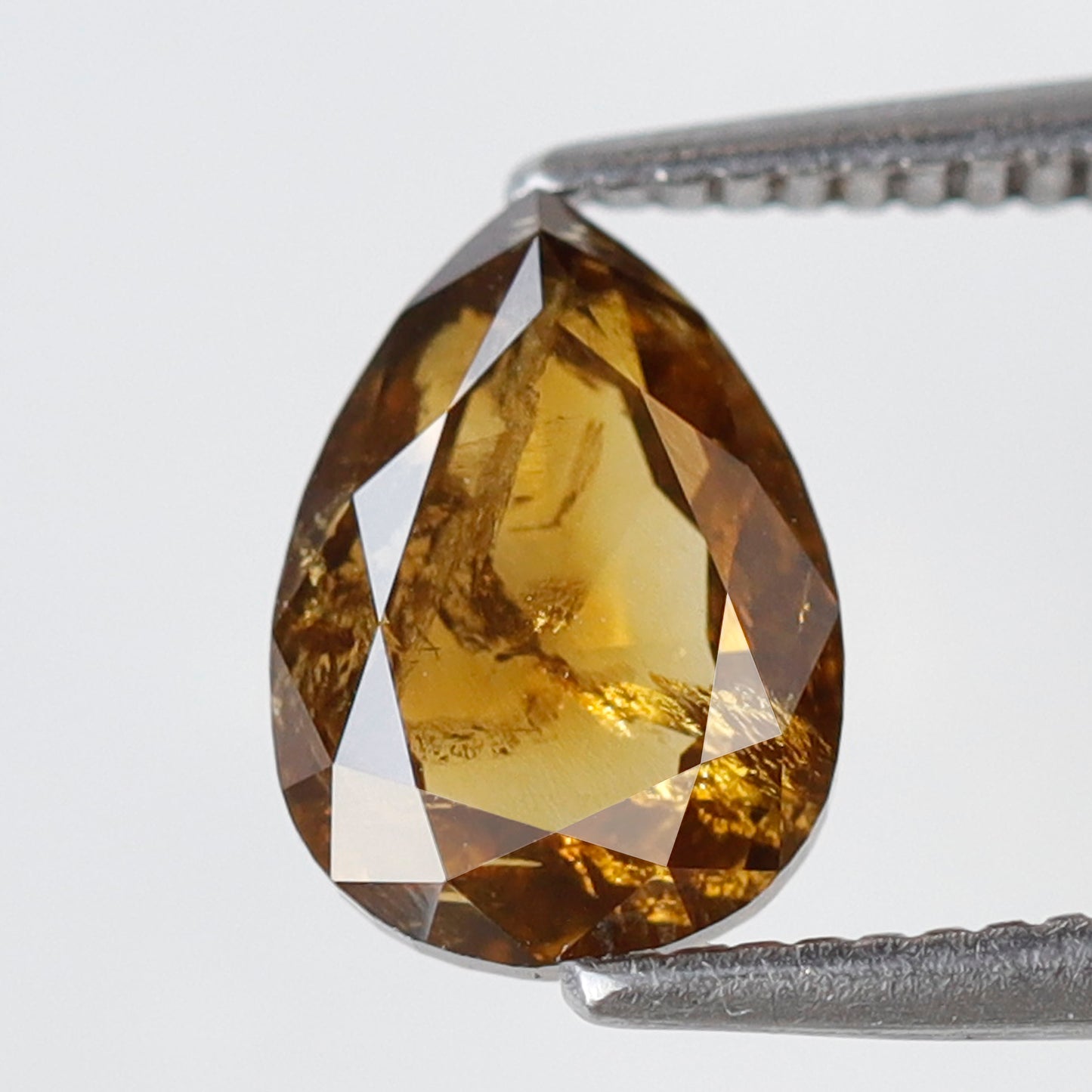 Natural 1.54 Ct Pear Shape Diamond | Brownish Yellow Rustic Loose Diamond | Ethical Diamond for Custom Jewelry Design