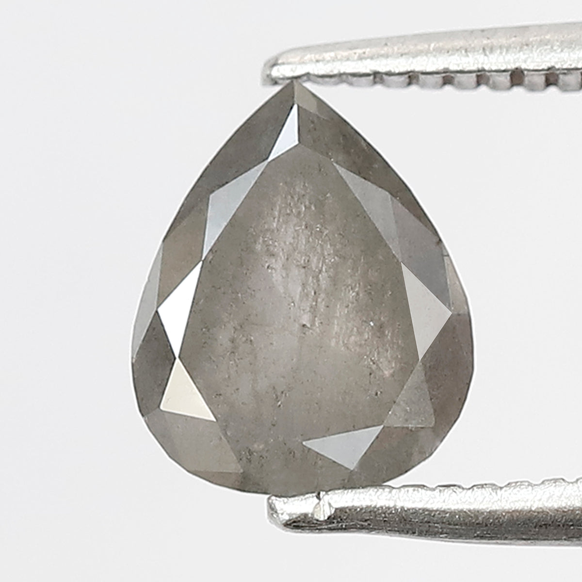 1.33 CT Pear Shape Salt and Pepper Diamond 7.60 MM Loose Natural Misty Grey Black Color Diamond for wedding ring