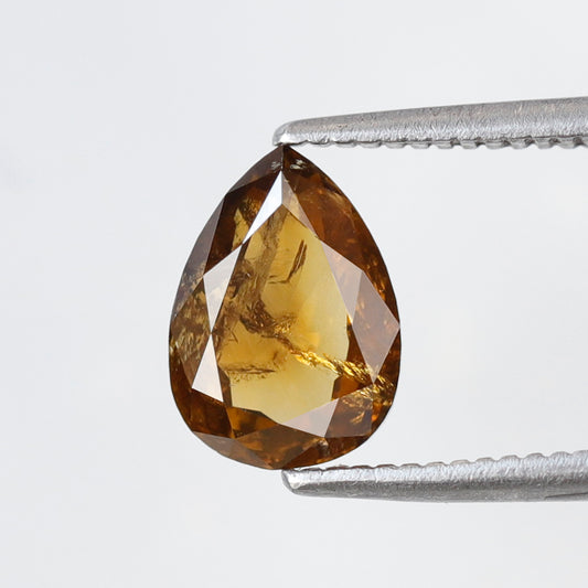 Natural 1.54 Ct Pear Shape Diamond | Brownish Yellow Rustic Loose Diamond | Ethical Diamond for Custom Jewelry Design