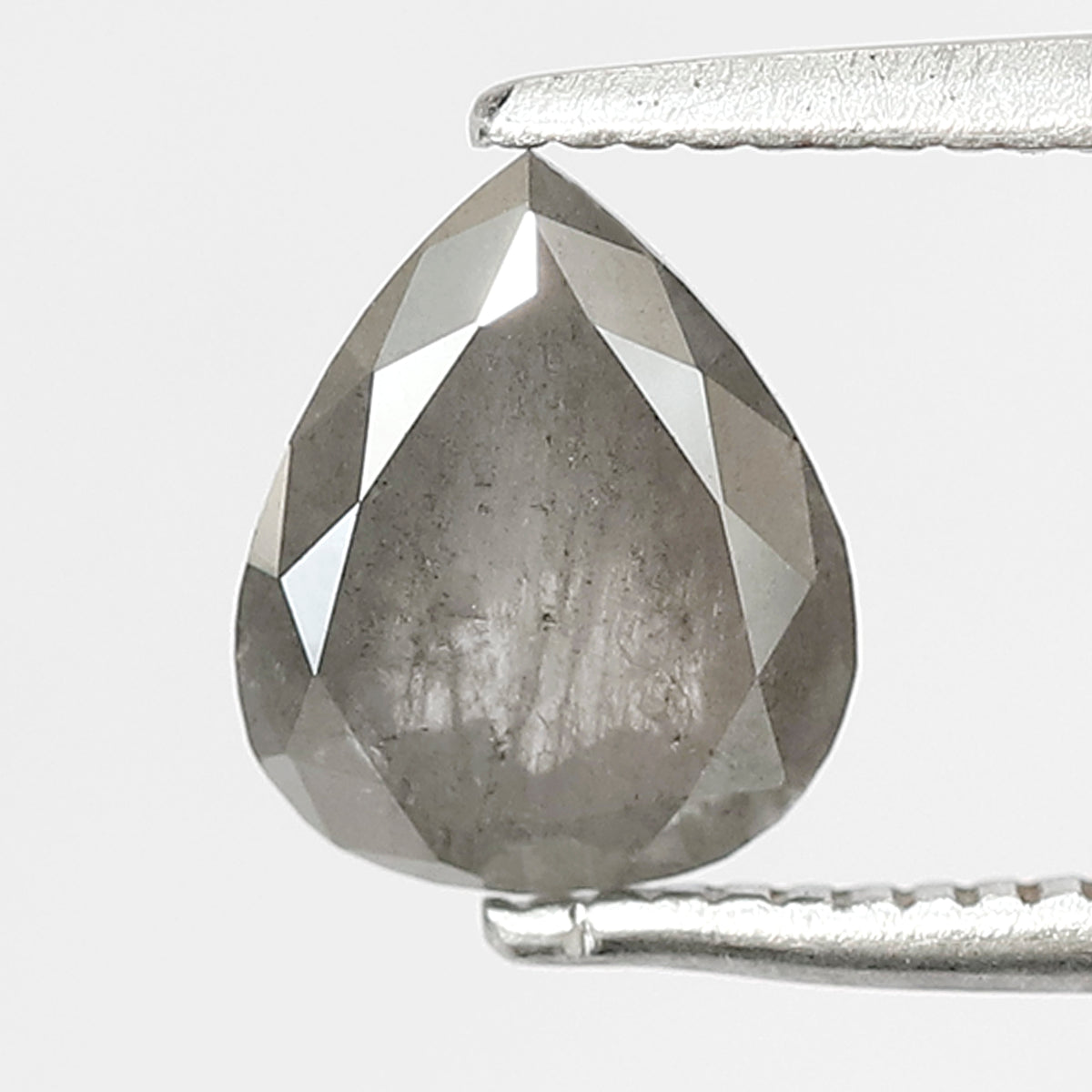 1.33 CT Pear Shape Salt and Pepper Diamond 7.60 MM Loose Natural Misty Grey Black Color Diamond for wedding ring