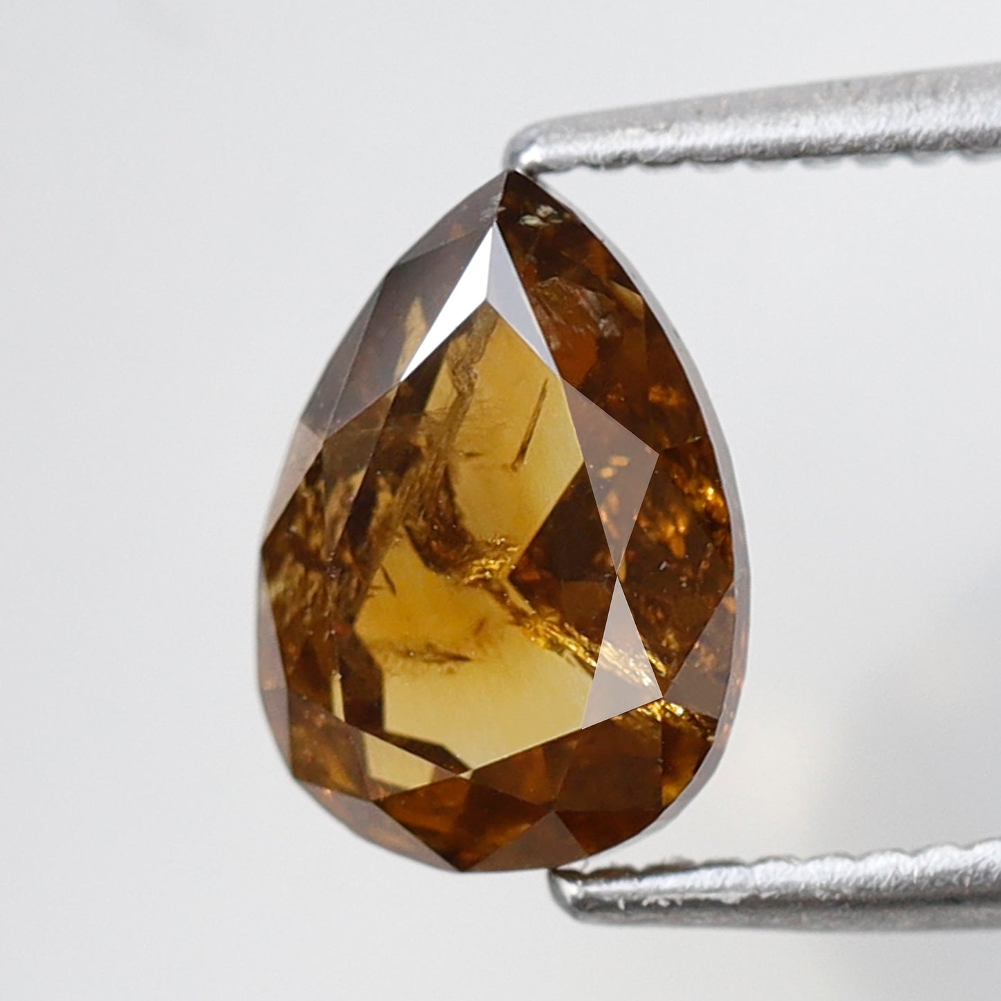 Natural 1.54 Ct Pear Shape Diamond | Brownish Yellow Rustic Loose Diamond | Ethical Diamond for Custom Jewelry Design
