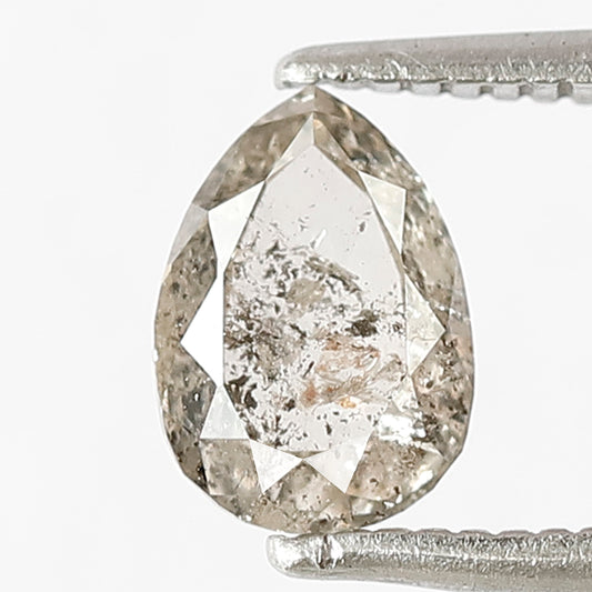 1.01 CT Pear Shape Salt and Pepper Diamond, Natural Gray Black Loose Earth Mined Diamond