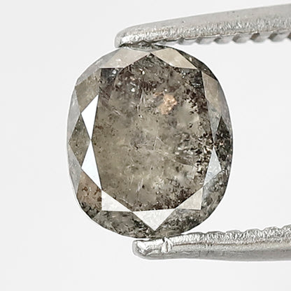 1.30 Ct oval Shape Salt and Pepper Diamond 6.50 MM Loose Natural Green Grey Color Diamond wedding ring